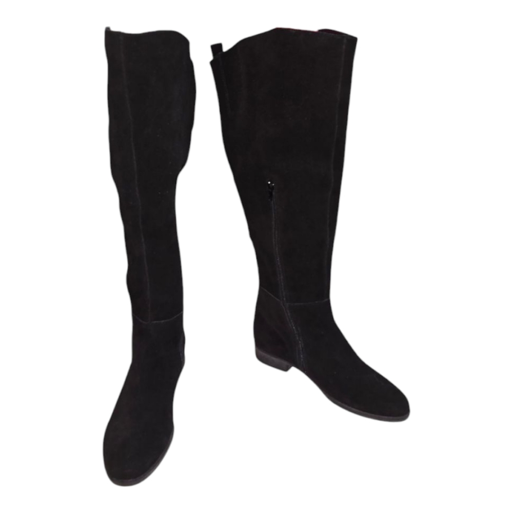 Matisse SCARLET Black Suede Leather TALL Boots Size 6.5 WIDE‎ CALF